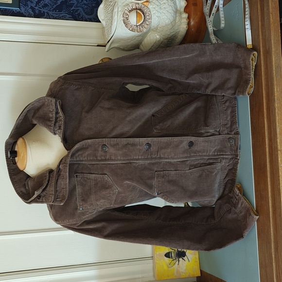 Eddie Bauer Other - Eddie Bauer Corduroy Chore/Barn Jacket Full Zip High Collar Elbow Patches - sz L